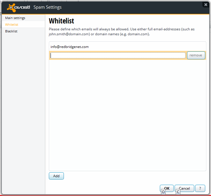 Avast Spam Settings Whitelist Avast Spam Settings Whitelist