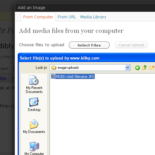Upload Media Filename Upload Media Filename