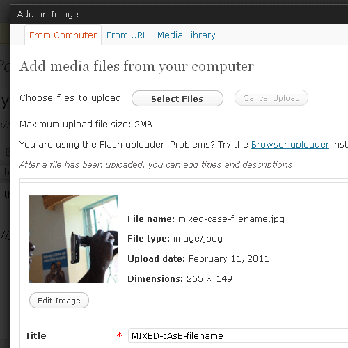 Filename is Lowercase Filename is Lowercase